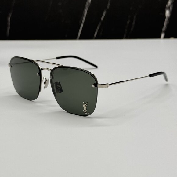 NEW SAINT LAURENT SL309 M 002 SUNGLASSES SILVER UNISEX EYEWEAR SL309M 002 main image 6